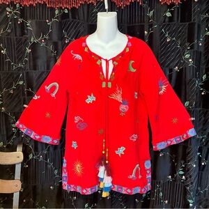 NWT$225 Johnny Was Biya Embroidered Tunic Sample